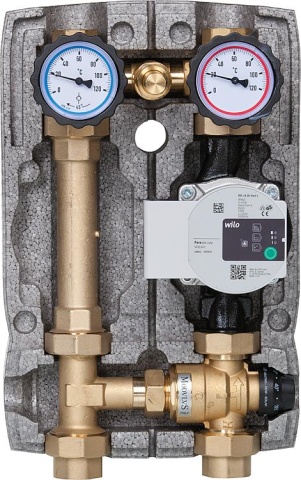 Evenes Kit circuit de chauffage Easyflow DN25(1"")Circuit de régulation à valeur constante thermique 20-45°C avec soupape de surintensité, pompe Grundfos UPM3S AUTO 25-60 NOUVEAU