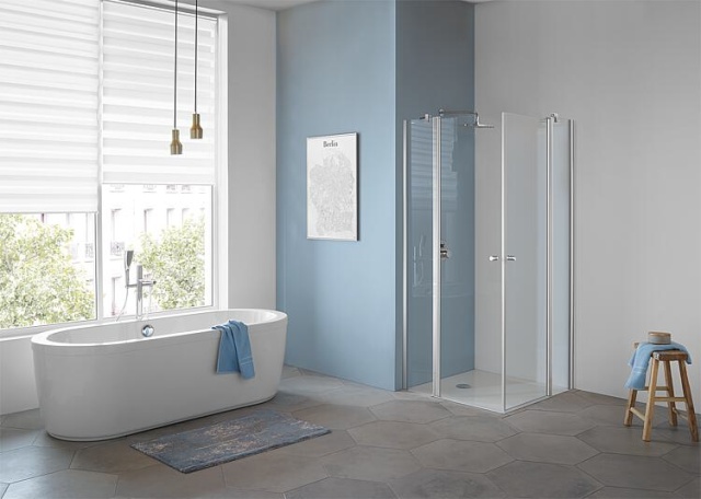 Koralle corner shower enclosure TwiggyPlus 2X hinged door 2X fixed parts door 4mm fixed part 6 mm 865-885/865-885 mm NEW