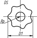 Kipp sterknop met draadbus M 16, vorm K0155.216 NIEUW