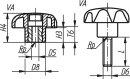 Kipp Sterngriff mit Gewindebolzen M 8 x 20, Form L...