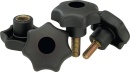 Kipp star knob with threaded bolt M 10 x 20, form L...