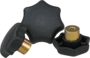 Kipp star knob with female thread M 5 protruding steel...