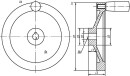 Kółko ręczne tarczowe Kipp DRM 125 x 14, aluminiowe z uchwytem i rowkiem K0161.5125X14 NOWOŚĆ