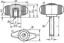 Tilt Wing Handle with external thread M 4 x 8 K0274.004X8...