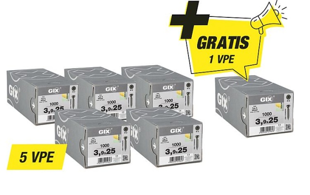 SPAX Schnellbauschrauben Aktionsset GIX A - bestehend aus: 5 x 94 080 61 + 1 x 94 080 61 gratis NEU