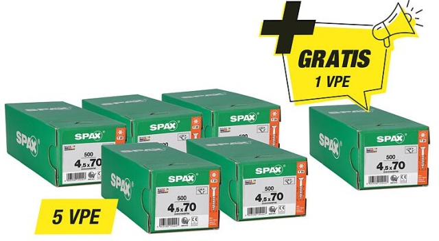 Offerta speciale SPAX set di viti a testa svasata - composto da: 5 x 94 072 44 + 1 x 94 072 44 in omaggio NUOVO