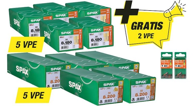 Set di viti a testa cilindrica SPAX Action - composto da: 5 x 94 094 05 + 5 x 94 094 06 + (2 x 94 029 16 libero) NUOVO