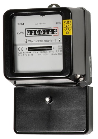 Contatore KDK Dornscheidt AC per connessione diretta, 230V, 50Hz, elettromeccanico 10(40)A, ricondizionato, certificato con certificato di calibrazione NUOVO