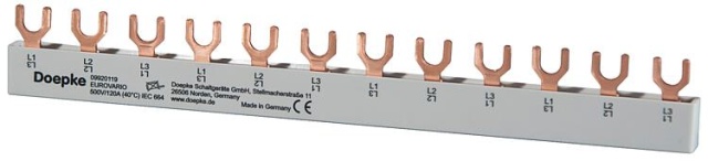 Jeu de barres Doepke EV-S G 3.12.120, 10 mm², fourche, triphasé NOUVEAU