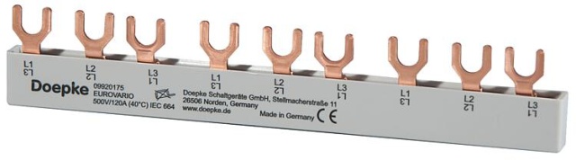 Barra colectora Doepke EV-S G 3.9.120, 10 mm², horquilla, trifásica NUEVO