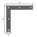 Alberts hoeksteun DURAVIS 120 x 120 x 20 mm, materiaal: staal, sendzimir verzinkt, oppervlak: zwart-diamant NIEUW