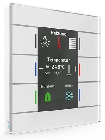 MDT Glass drukknop II Smart met kleurendisplay zonder temperatuursensor, wit NIEUW