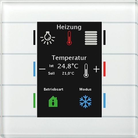 MDT Glass drukknop II Smart met kleurendisplay en temperatuursensor, wit NIEUW