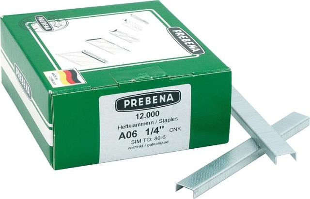 Prebena staple type A, 6 mm, galvanised, PU - 12000 NEW