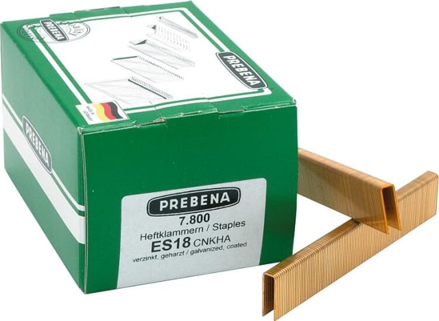 Graffe Prebena tipo ES 18 mm, zincate-rivestite di resina, PU = 7800 pz. NUOVO