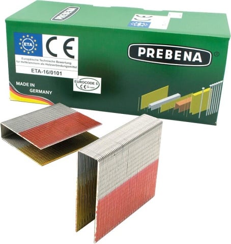 Prebena wide back staples type WP 85 mm, V2A, ETA rating, PU = 2180 pcs. NEW