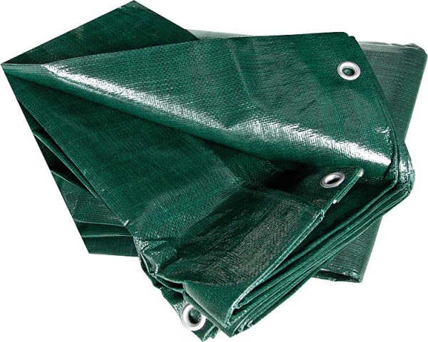 Wooden tarpaulin 240g/m² with edge and eyelets, 1.50 x 6m, colour green NEW