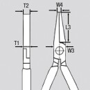 KNIPEX Flachrundzange mit Schneide poliert mit...