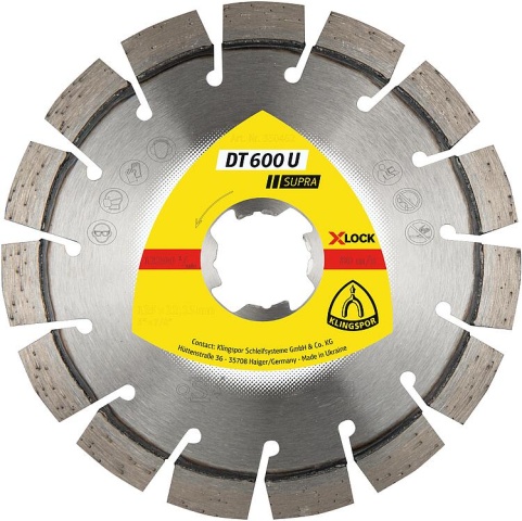 Klingspor Disques à tronçonner diamantés DT 600 U, 115 x 2,4 x 22,23 mm, 13 segments, X-LOCK NOUVEAU