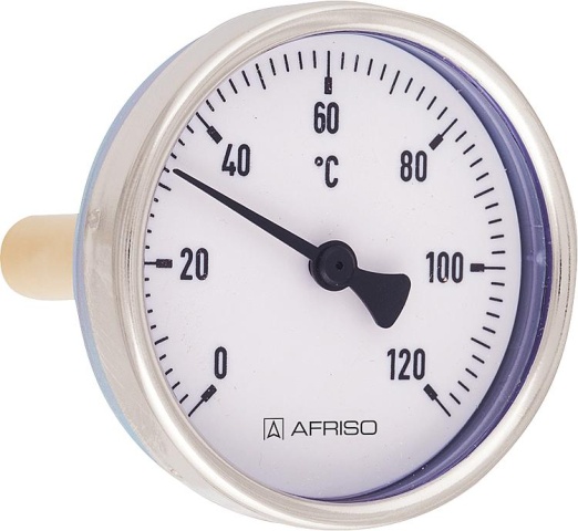 AFRISO Bimetal Dial Thermometer 0 - 120°C, 1/2"", 63 mm, sheet steel case 63801WS NEW