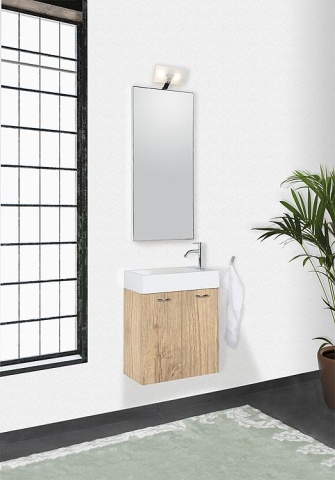 Conjunto de muebles de baño Evenes serie ENISAR MAS, roble álamo NUEVO