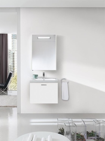 Evenes Set di mobili da bagno EKRY Serie MBK bianco opaco 1 cassettone NUOVO