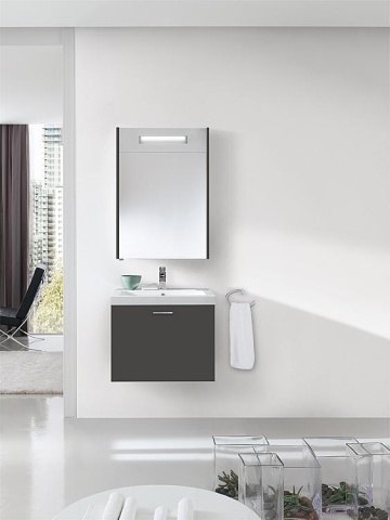 Set di mobili da bagno Evenes Serie MBK antracite opaco 1 cassettone NUOVO