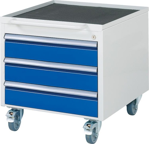 RAU Workplace Equipment Roll-Container Serie 7000|580x650x565 mm|RAL7035 Gris claro/5010 Azul genciana NUEVO