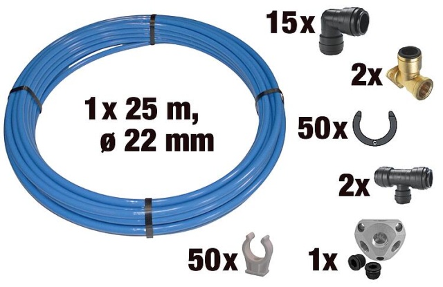 Aerotec Compressed Air Piping System AIRnet Starter Set 22 mm, 25m NEW