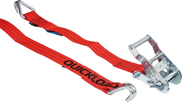 Quickloader Ratchet Lashing Strap two-piece Professional, 35mm 1000kg, 6m red NEW