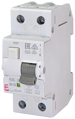 Interruptor ETI FI-LS KZS-2M A, 2 polos, tipo A, B10 / 0,03A, sin retardo NUEVO