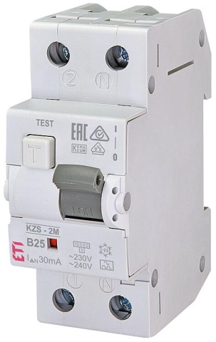 Interruptor ETI FI-LS KZS-2M A, 2 polos, tipo A, B25 / 0,03A, sin retardo NUEVO