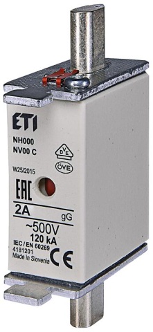 ETI NH Sicherung NH000 gG 2A/500V, VPE 3 NEU