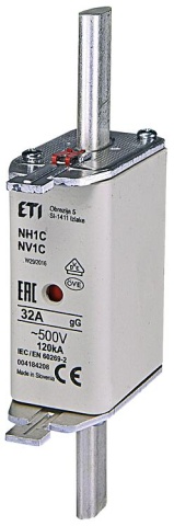 Fusible ETI NH NH1C gG 32A/500V, PU 3 NUEVO