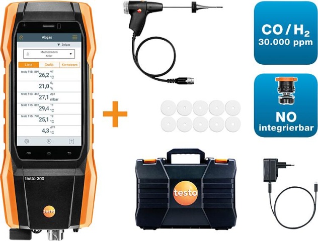 Analyseur de gaz déchappement testo 300 Profi Set Basic, 0564 3004 09 NOUVEAU