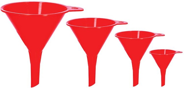 Hühnersdorf Funnel without sieve HD-PE 80 mm with eyelet,red NEW