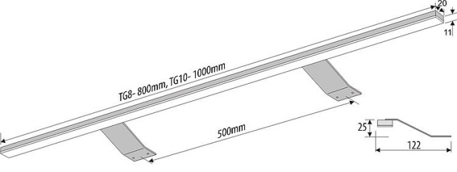 Möbelleuchte 1000, LED 11,12W, 116LED Aluminium, 1m Zuleitung NEU