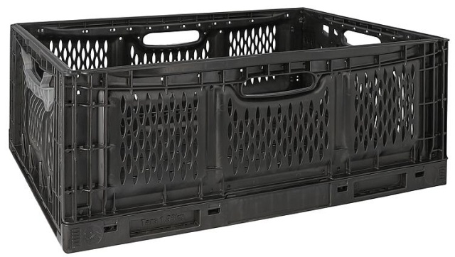 Caisse de transport pliable noir 600 x 400 x 230 NOUVEAU