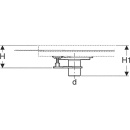 Geberit drain connection with 4 feet for Setaplano floor penetrating install. Ø50 NEW