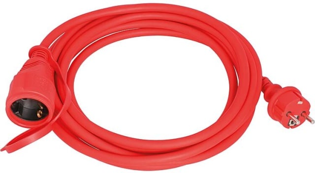 Verlengkabel rubber H07RN-F 3x1,5mm², 5m, rood NIEUW