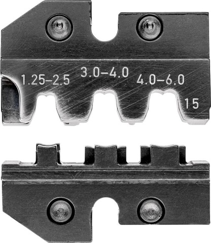 KNIPEX Crimping dies for crimping system pliers, lug plugs and uninsulated open connectors, 1.25 - 2.5 & 3.0 - 6.0 NEW