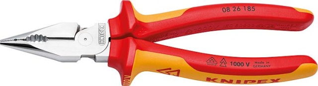 KNIPEX Long nose pliers VDE insulated, length: 185 mm, chrome-plated NEW