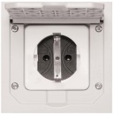 ABL Einbau Schuko 1fach 1471460 Alu-Druckguss IP41 grau NEU