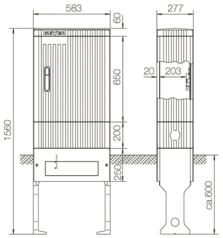 ABN Colonne de raccordement FB2 BH4 SL155P avec plaque de montage 1 cylindre intégré NEUF