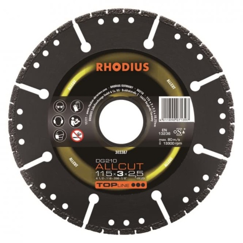 Rhodius Disques diamantés DG 210 Allcut 115x3,0x2,5x22,23 303387 NOUVEAU