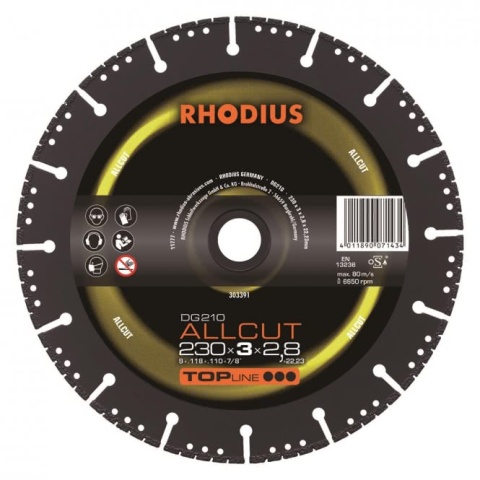 Rhodius diamond discs DG 210 Allcut 230x3,0x2,8x22,23 303391 NEW