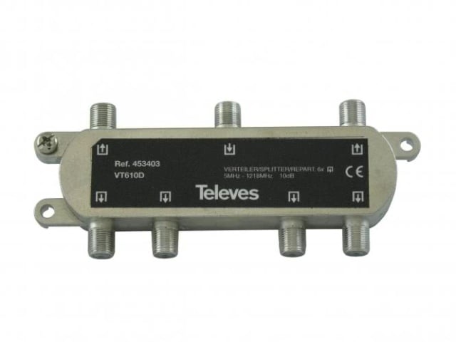 Distributore a 6 vie Televes VT610D 5-1218MHz VD:10dB 453403 NUOVO