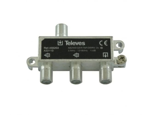 Televes 2-way splitter AZ211D 5-1218 MHz AD:11dB 456203 NEW