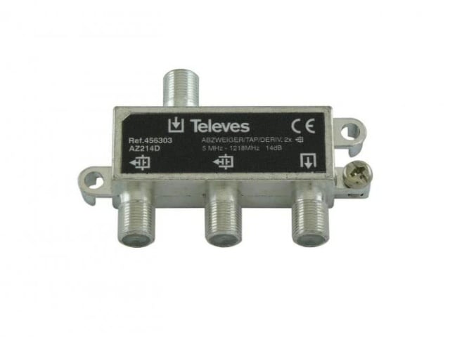 Televes splitter a 2 vie AZ214D 5-1218 MHz AD:14dB 456303 NUOVO