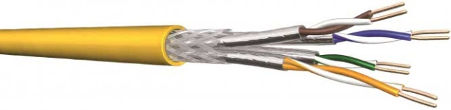 Draka YelloNet 1500 cable de datos duplex 500m Tr. 2x4x2xAWG22/1 1500 MHz Cat7A NUEVO